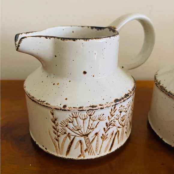 Vintage Pottery Cream and Sugar Shady Lane Stonehenge Midwinter Wedgwood MCM - Picture 2 of 7